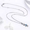 925 Sterling Silver Necklaces with Cute Figure Cool Boy & Girl Pendant